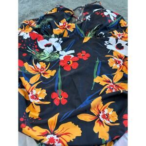 Women's Swimsuit- One Piece- Multipcolor  floral Print- Size Large